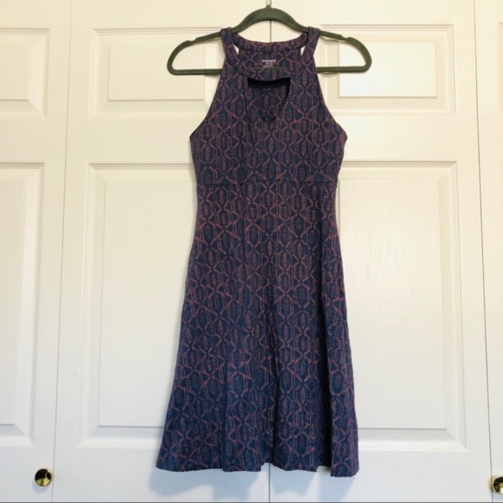 Toad & Co Avalon Blue & Orange Print Cut Out Dress